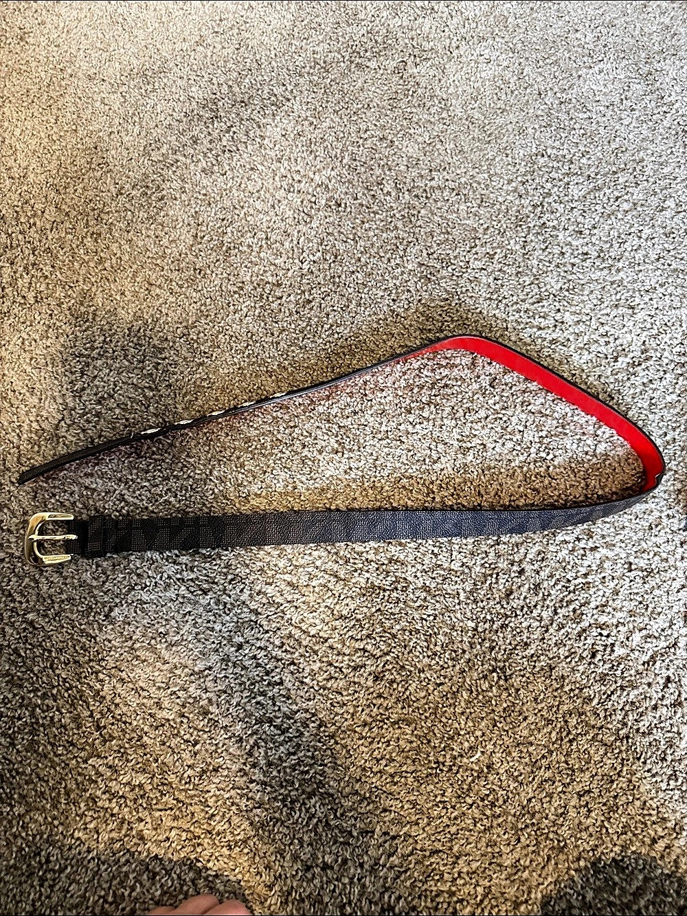 Michael Kors Reversible Signature Logo Belt Black & Red Medium
